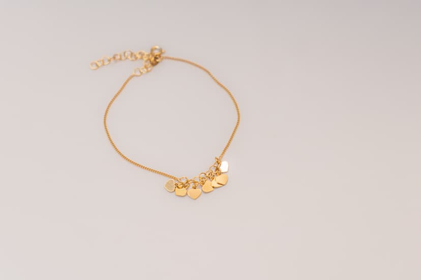 Pulseira de Malha de Cadeado c/ centro corações