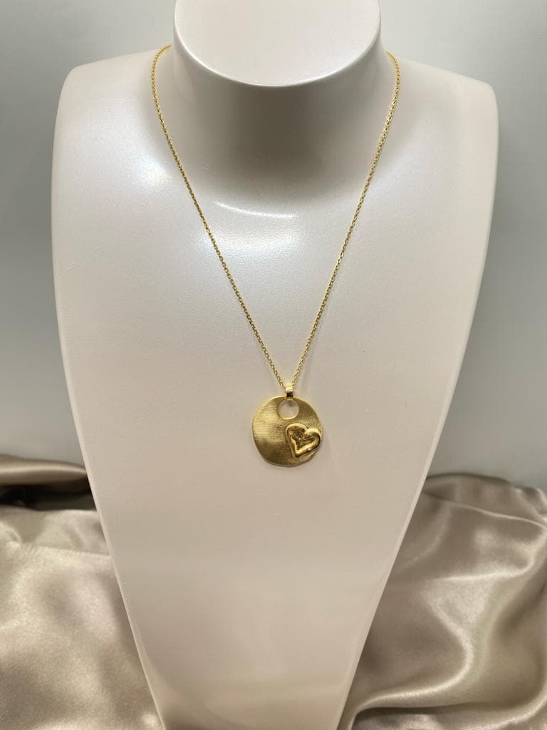 Colar Cadeado Fino c/ Medalha Rustica