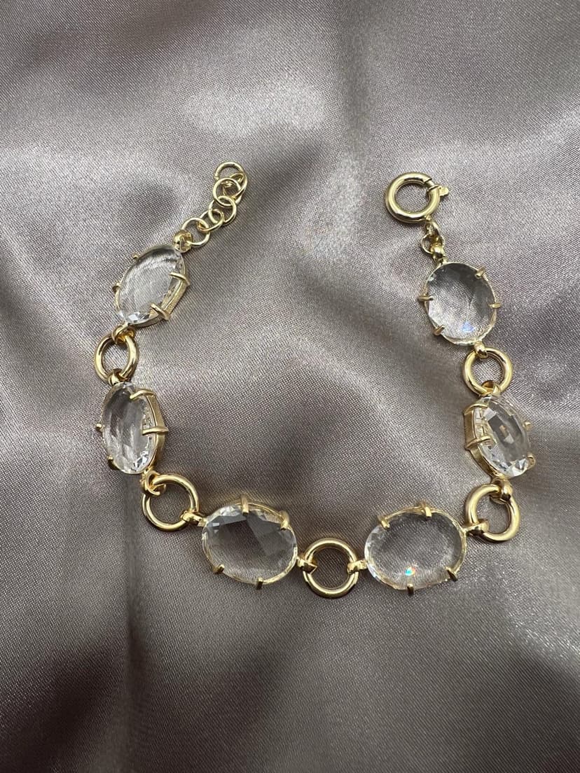 Pulseira c/ Quartzos Ovais Facetados
