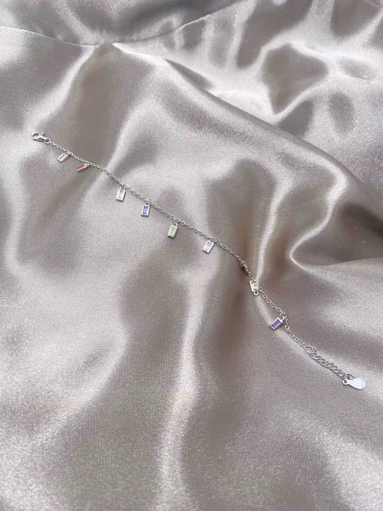 Pulseira c/ 9 Pingentes Pedras Navete