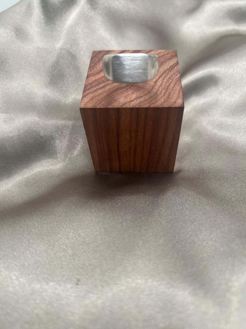 Anel Mesa Retangular c/ Mesa Acetinado e Aro Polido
