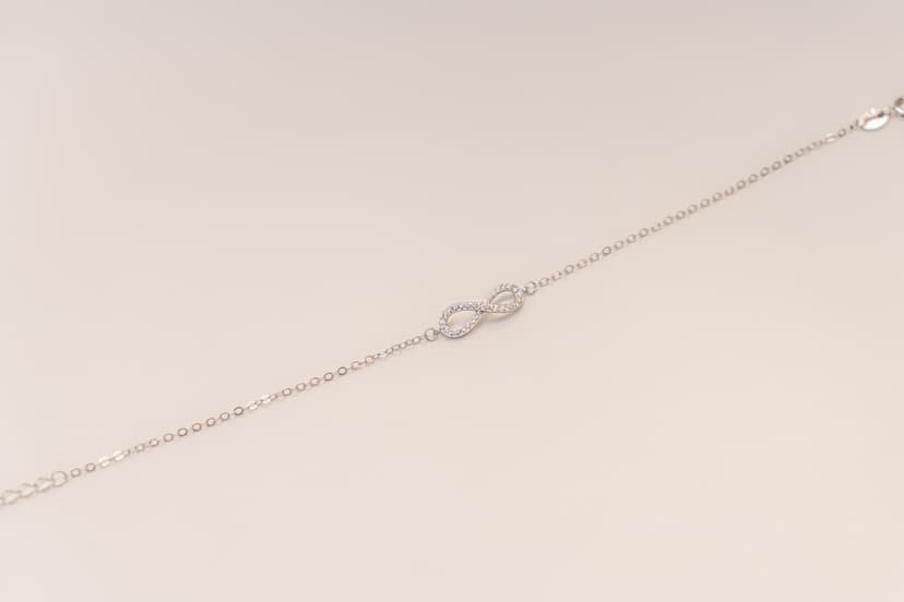 Pulseira Malha Cadeado c/ Centro Simbolo Infinito