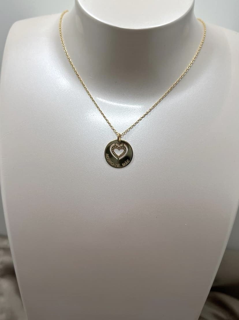 Colar para a Mãe c/ Medalha c/ coração