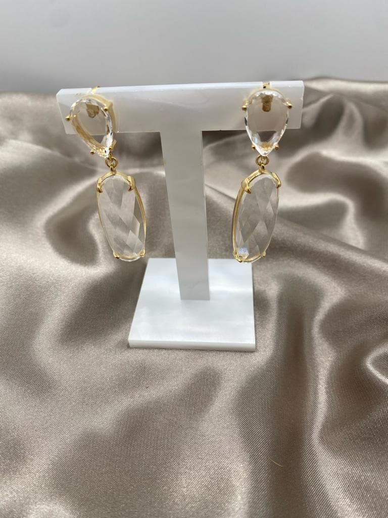 Brincos Cristal Quartzo